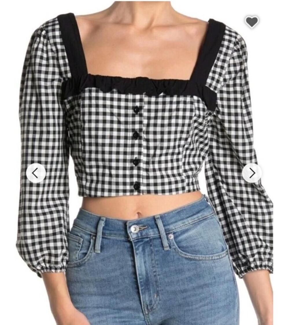 BCBGeneration Women's Black and White Crop-top XS